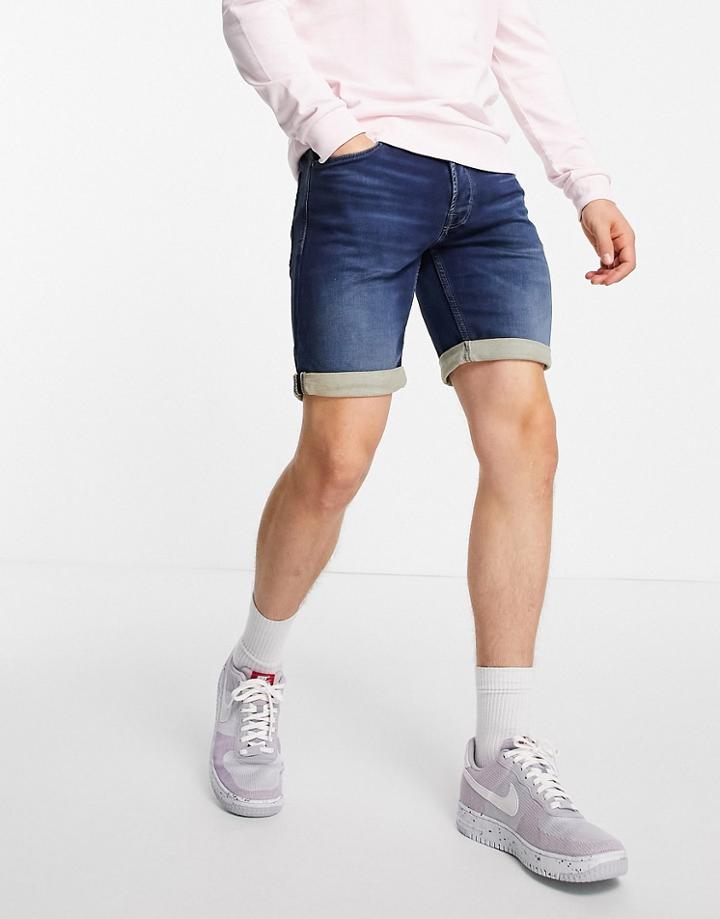 Jack & Jones Denim Shorts In Dark Blue-blues