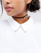 Vanessa Mooney Leather Bolo Choker Necklace With Gold Plated Charms - Black