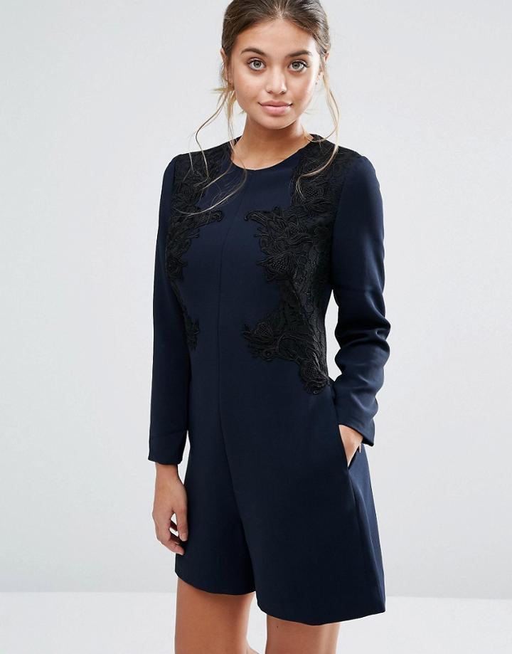 Ted Baker Aysa Embroidered Romper - Navy