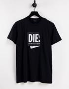 Diesel T-diegos-lab Large Logo T-shirt In Black