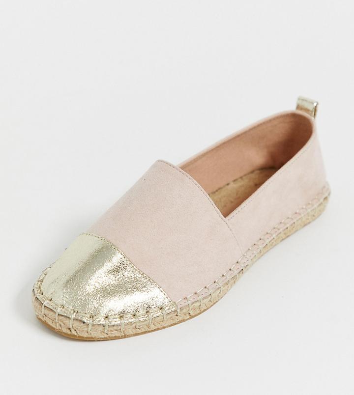 Asos Design Wide Fit Jacey Espadrilles - Pink