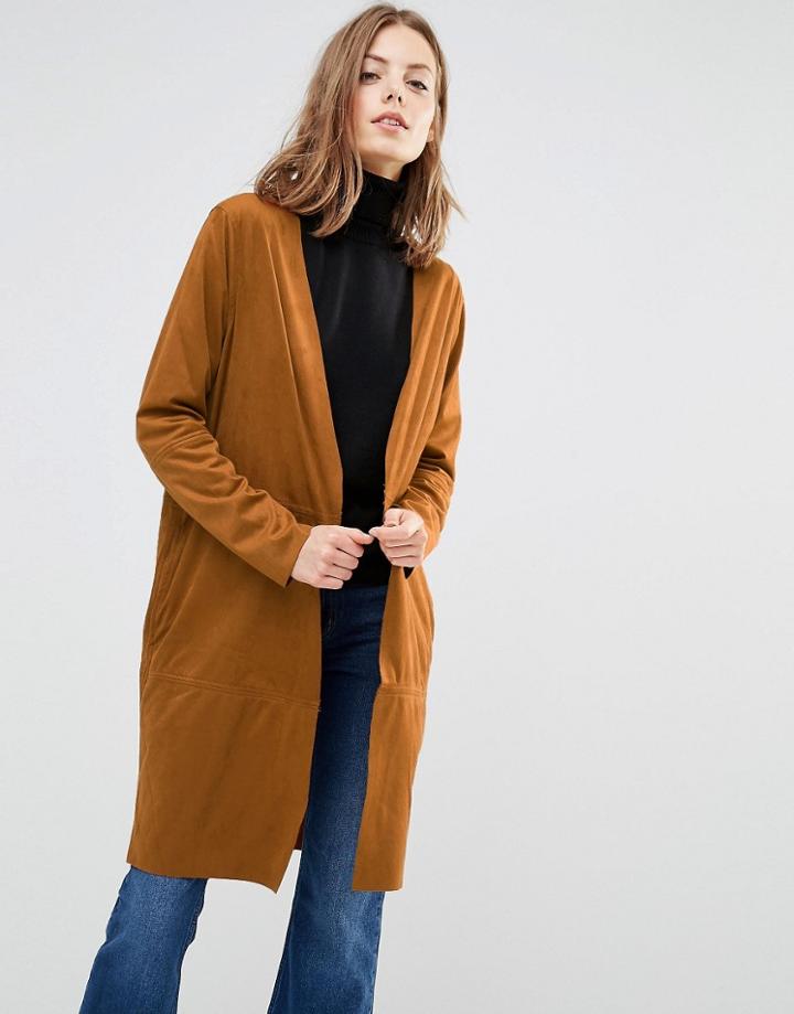 Minimum Amani Drapey Jacket In Cognac - Red