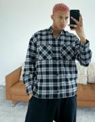 Good For Nothing Oversized 90s Flannel Shirt In Black
