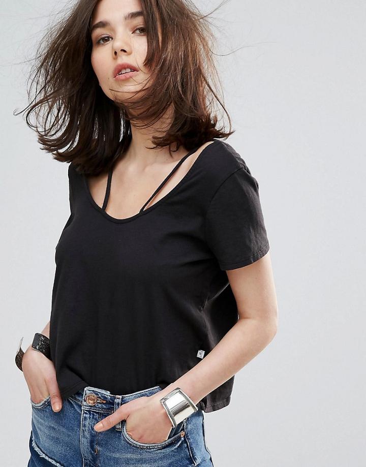 Nytt Harness Strap Jersey Crop Top - Black