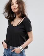 Nytt Harness Strap Jersey Crop Top - Black