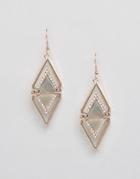 Oasis Shell & Pave Triangle Drop Earrings - Gold