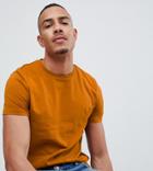 Asos Design Tall Organic T-shirt With Crew Neck In Brown