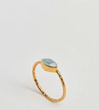 Kingsley Ryan Gold Plated Aquamarine Stone Ring - Gold