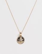 Chained & Able St Christopher Mini Medallion Necklace In Gold