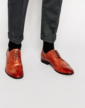 Standard Fortyfive Leather Brogue Shoes - Tan