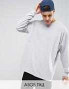 Asos Tall Extreme Oversized Sweatshirt In Velour - Gray