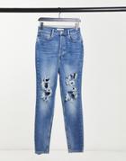 We The Free By Free People Ripped Skinny Jeans In Blue-blues