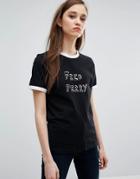 Fred Perry Bella Freud Logo T Shirt - Black