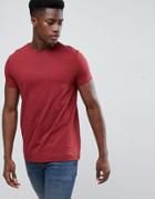 Asos Design Crew Neck T-shirt In Red - Red