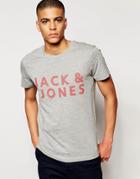 Jack & Jones T-shirt With Brand Logo - Light Gray Melange