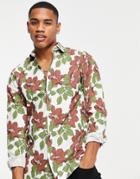 Harry Brown Slim Fit Long Sleeve Printed Shirt-multi
