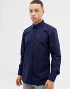 Hugo Elisha01 Extra Slim Fit Poplin Shirt In Navy - Navy