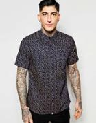Pretty Green Shirt With All Over Paisley Print In Navy - Navy
