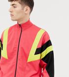 Collusion Oversized Color Blocked Track Jacket In Pink - Pink