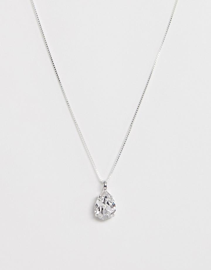 Krystal London Swarovski Crystal Pear Drop Necklace - Clear