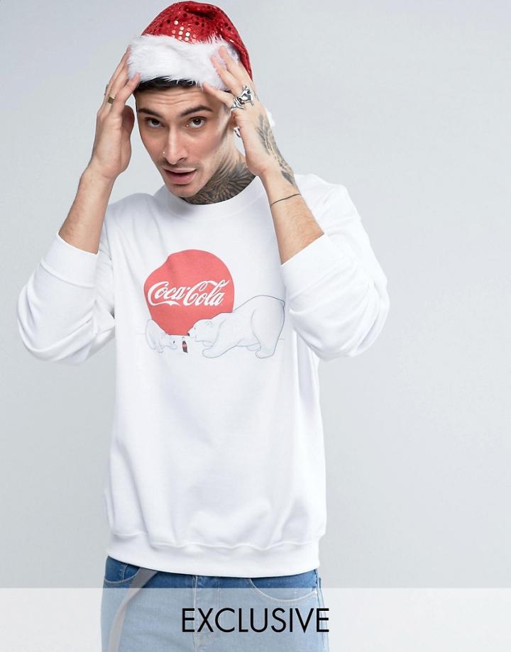 Reclaimed Vintage X Coca Cola Holidays Sweatshirt - White