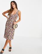 Fashion Union Cut Out Sides Midi Dress-multi