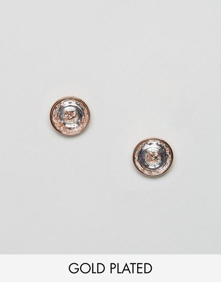 Ted Baker Crystal Button Earrings - Gold