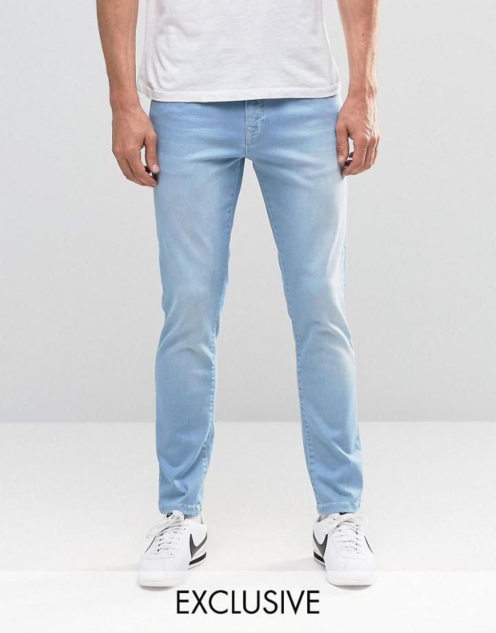Brooklyn Supply Co Contrast Light Wash Skinny Dumbo Jeans - Blue