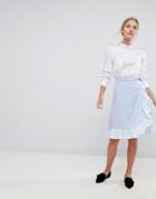 Max & Co Ruffle Wrap Skirt - Blue