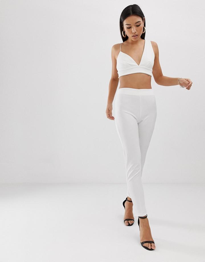Club L London Cigarette Pants Two-piece In White