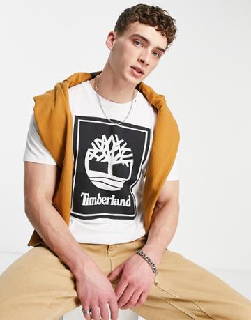 Timberland Stacked Logo T-shirt In White