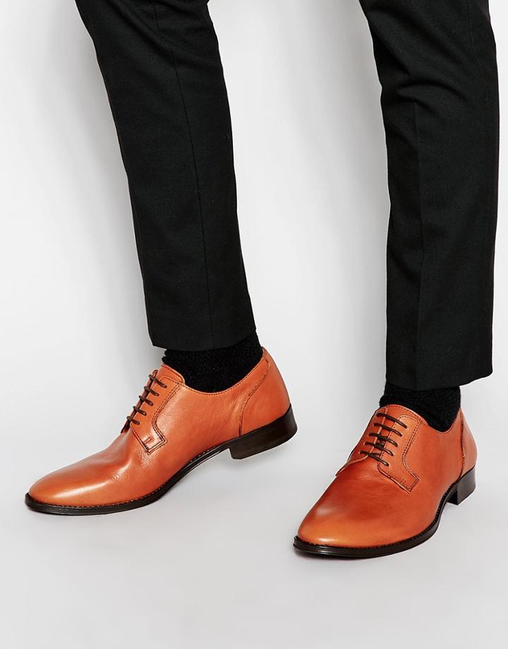 Walk London Ramsey Derby Shoes - Tan