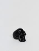 Asos Oversized Skull Ring In Matte Black - Black