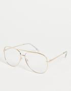 Aj Morgan Mcblues Bros Unisex Aviator Blue Light Sunglasses-gold