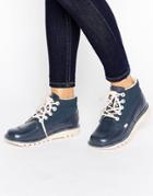 Kickers Hi Side Leather Boot - Navy