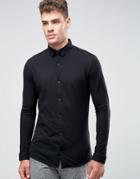 Jack & Jones Premium Slim Shirt In Pique - Black