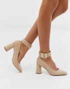 London Rebel Circular Heeled Shoes In Beige - Beige