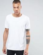 Weekday Dark Raw Edge T-shirt - White