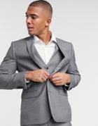 Farah Gray Plain Slim Fit Suit Jacket