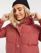 Brave Soul Slay Puffer Jacket In Rose Pink