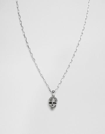 Rebel Heritage Skull Pendant Necklace In Silver - Silver