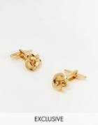 Reclaimed Vintage Knot Cufflinks In Gold - Gold