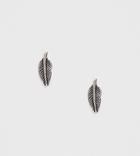 Asos Design Sterling Silver Stud Earrings In Feather Design