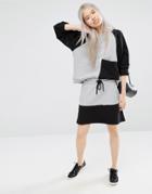 Monki Color Block Sweat Skirt - Gray