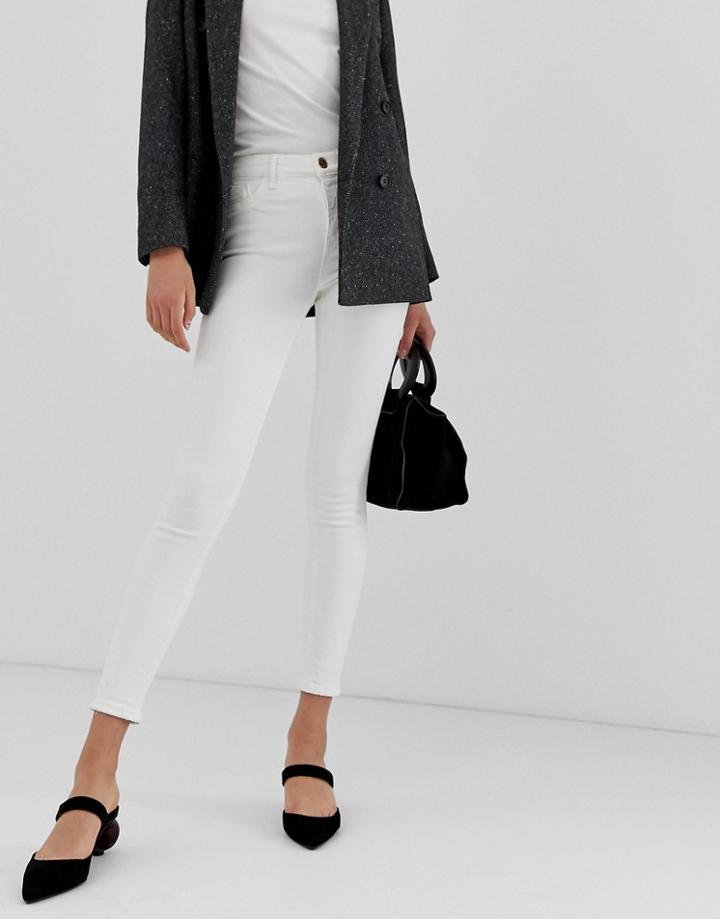 River Island Amelie Skinny Jeans In White-cream