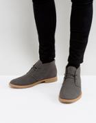 New Look Faux Suede Desert Boots In Gray - Gray