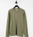 Collusion Organic Cotton T-shirt In Dark Khaki-green