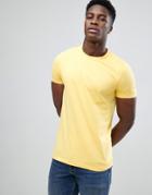 Asos Design Crew Neck T-shirt In Yellow - Yellow