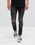 Religion Jeans In Skinny Fit With Stretch And Distressing - Black