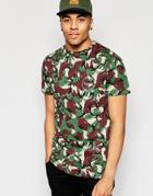 Friend Or Faux T-shirt Camo Back Print - Green